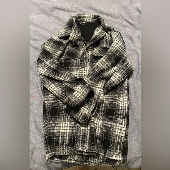 Motel Rocks Plaid Oversized Jacket Size Small - Picture 2 of 5